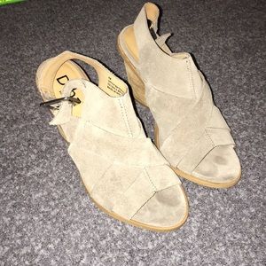 Open toe sling back booties